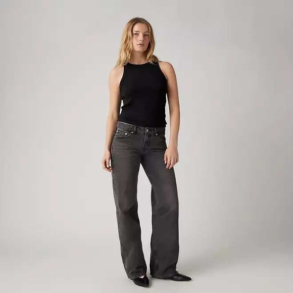 Levi's Premium Low Loose Jeans Women's Size 27 Black Wash Wide Leg Denim - Picture 15 of 15